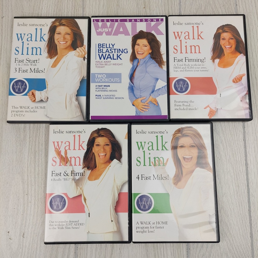 Leslie Sansone Walk Away the Pounds And Slim DVD Lot of‎ 5 Home Workout Gym